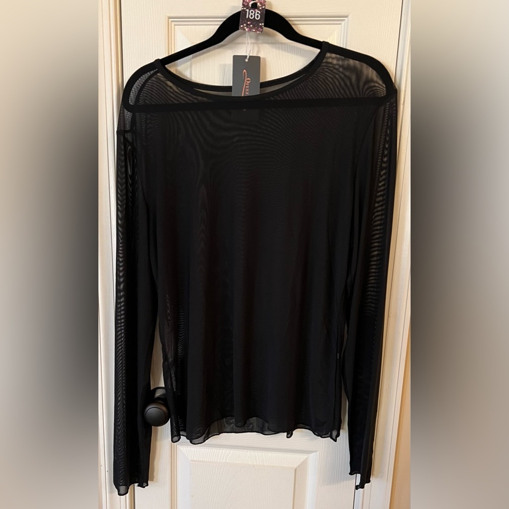 Sheer Black Long Sleeve Top